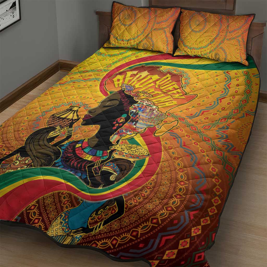 Afro Latina Queen Quilt Bed Set The Beauty Of Black Women LT05