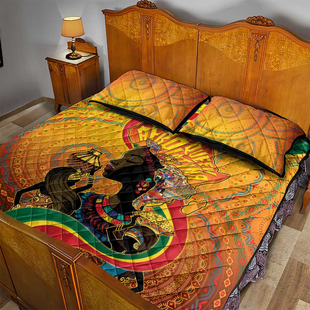 Afro Latina Queen Quilt Bed Set The Beauty Of Black Women LT05