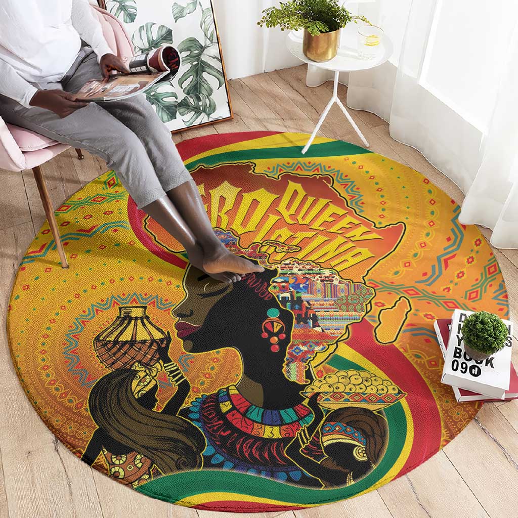 Afro Latina Queen Round Carpet The Beauty Of Black Women LT05