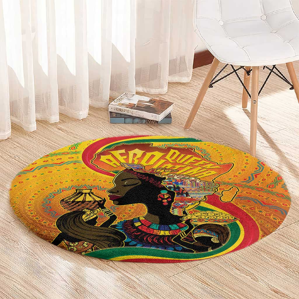 Afro Latina Queen Round Carpet The Beauty Of Black Women LT05