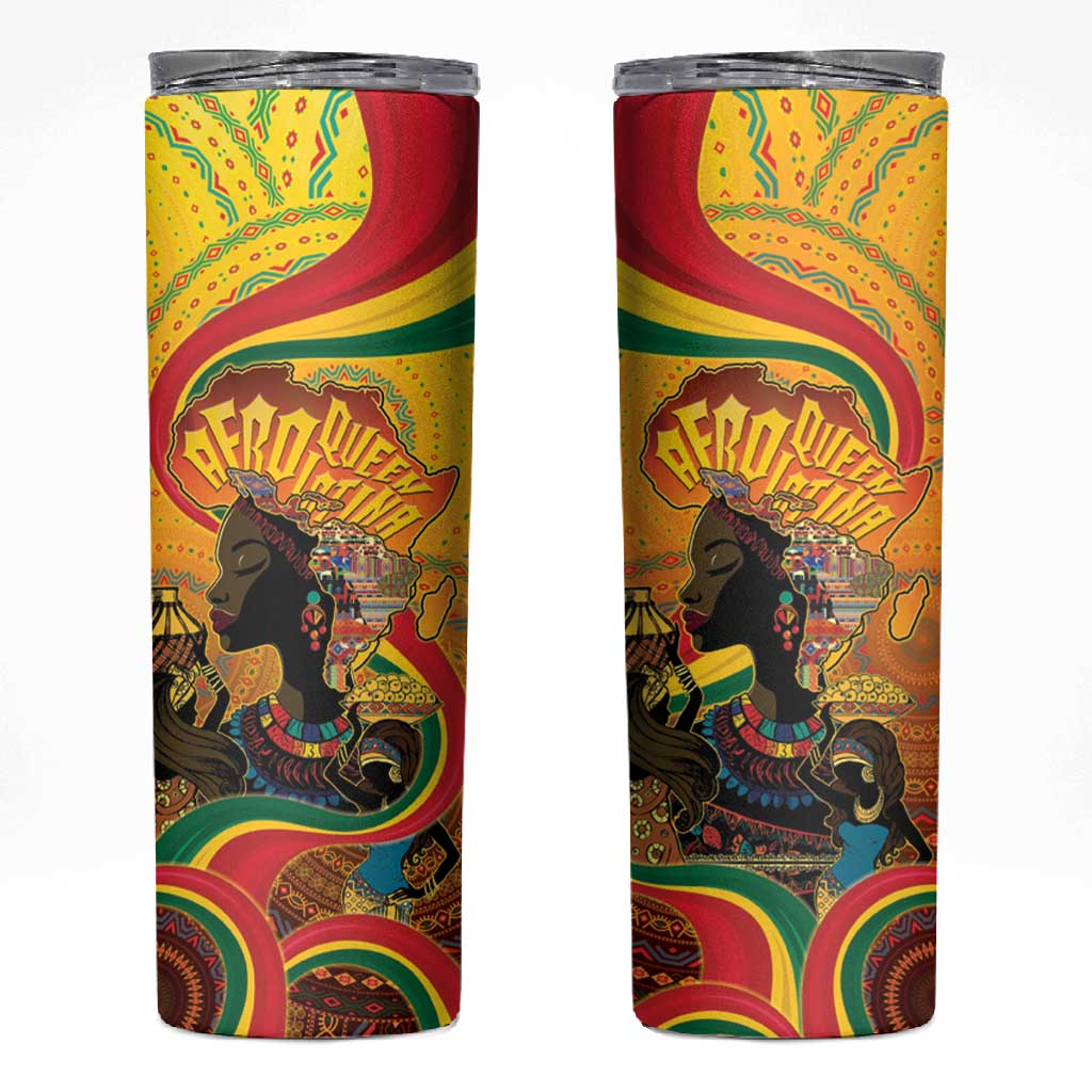 Afro Latina Queen Skinny Tumbler The Beauty Of Black Women LT05