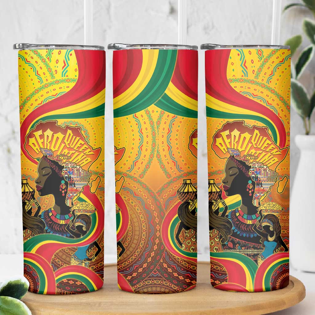 Afro Latina Queen Skinny Tumbler The Beauty Of Black Women LT05