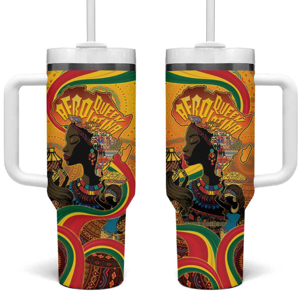 Afro Latina Queen Tumbler With Handle The Beauty Of Black Women LT05