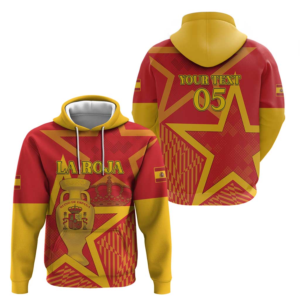 Custom Spain 2024 Football Hoodie La Roja Reigns Supreme LT05