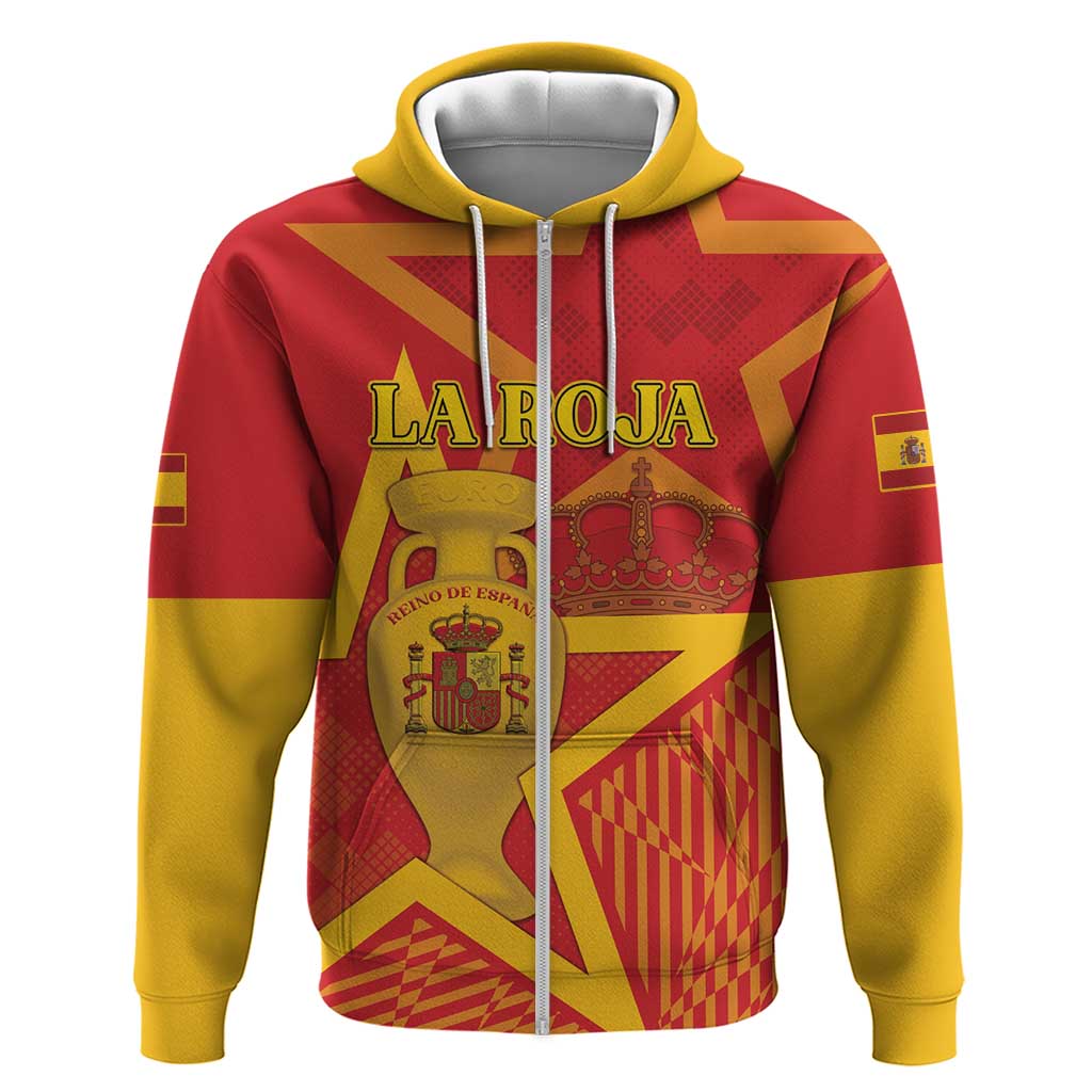 Custom Spain 2024 Football Hoodie La Roja Reigns Supreme LT05