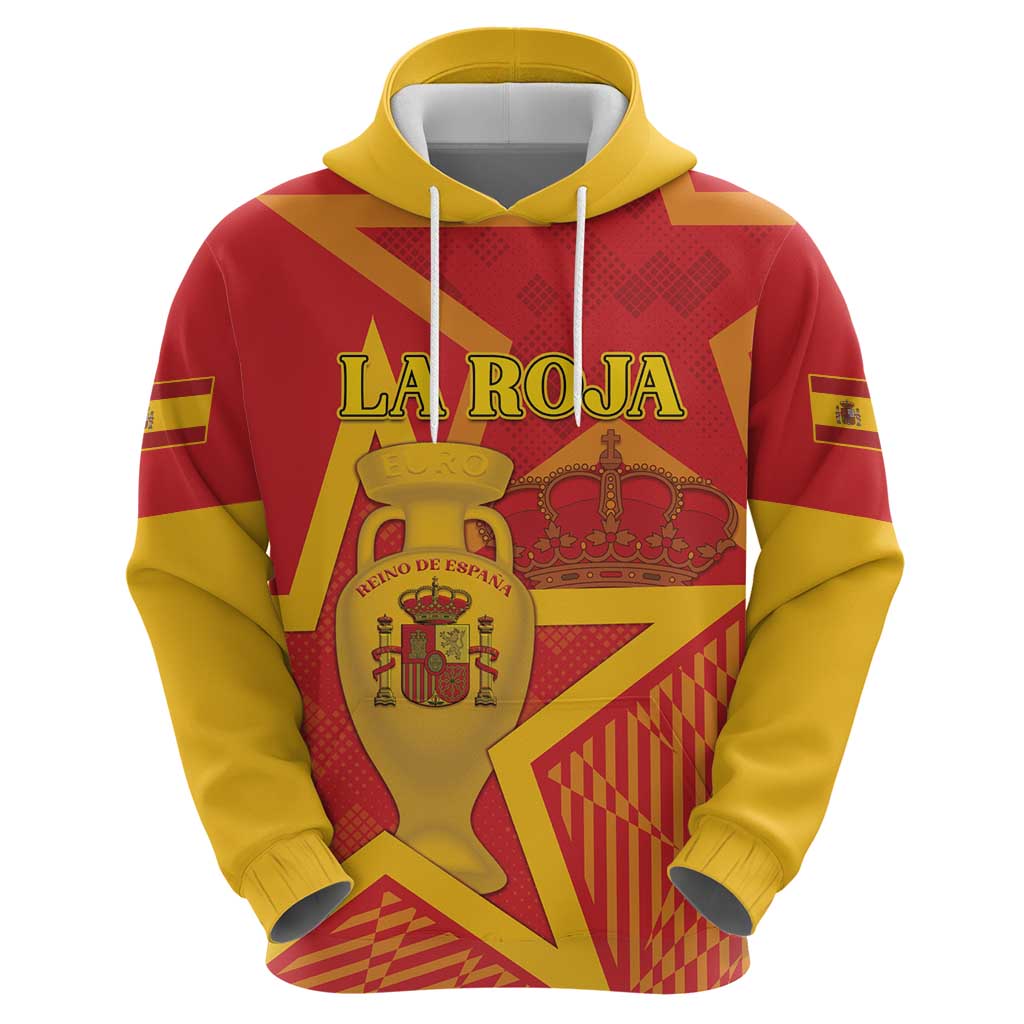 Custom Spain 2024 Football Hoodie La Roja Reigns Supreme LT05