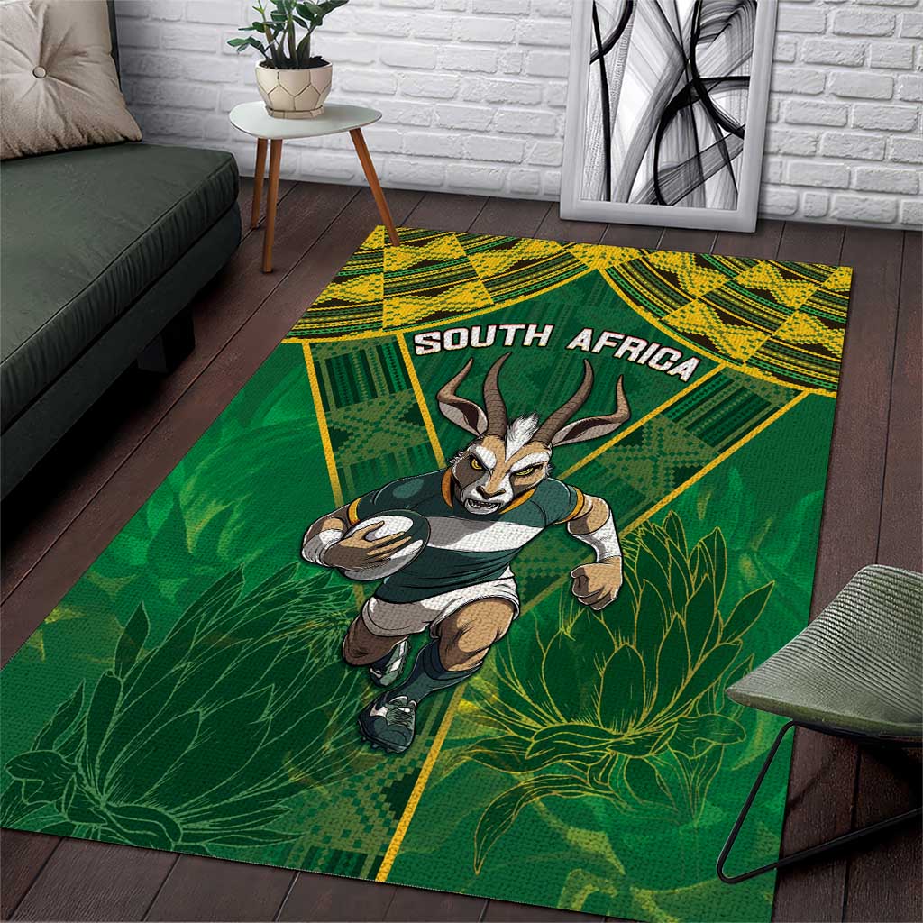 South Africa Rugby 2024 Area Rug Go Bokke African Pattern LT05