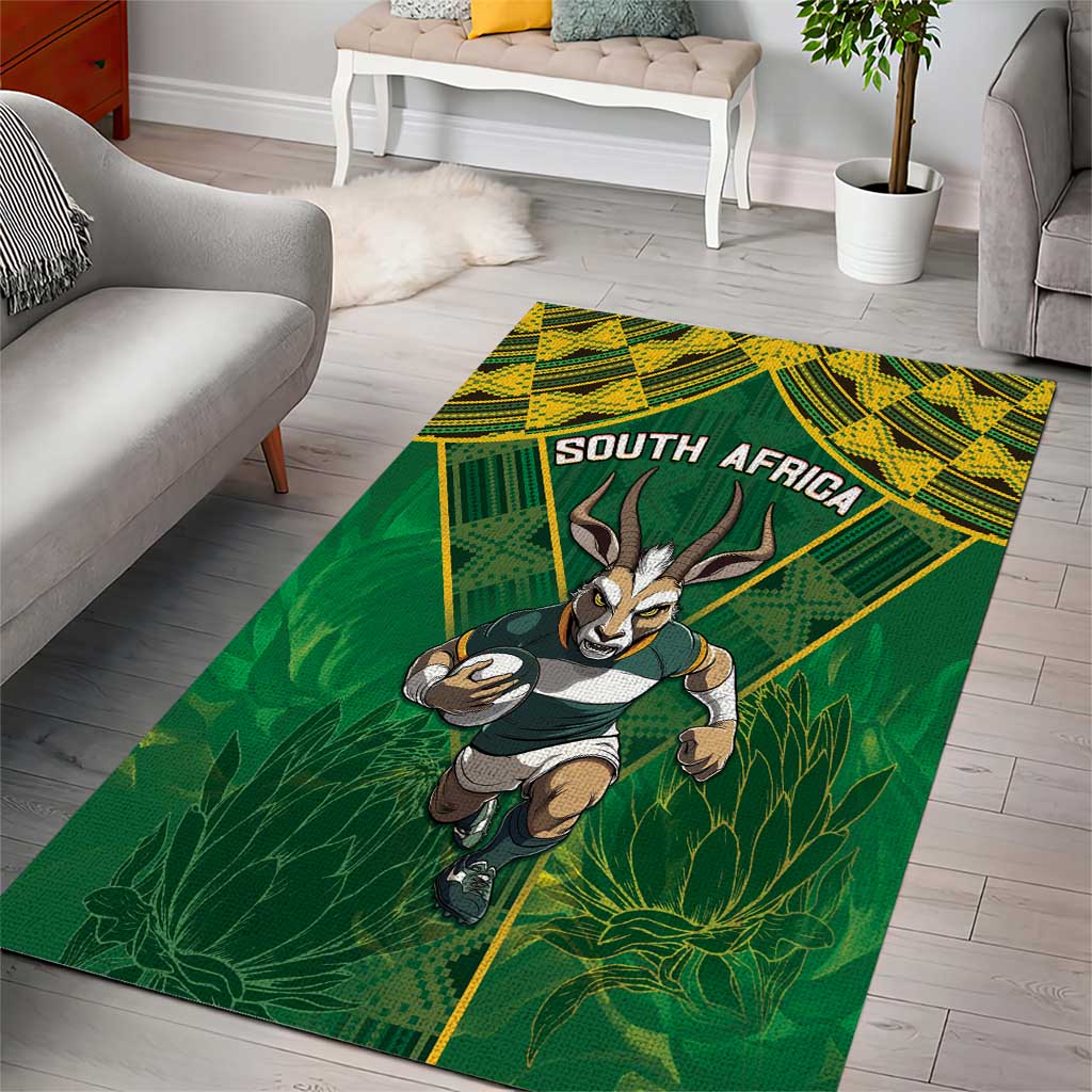 South Africa Rugby 2024 Area Rug Go Bokke African Pattern LT05