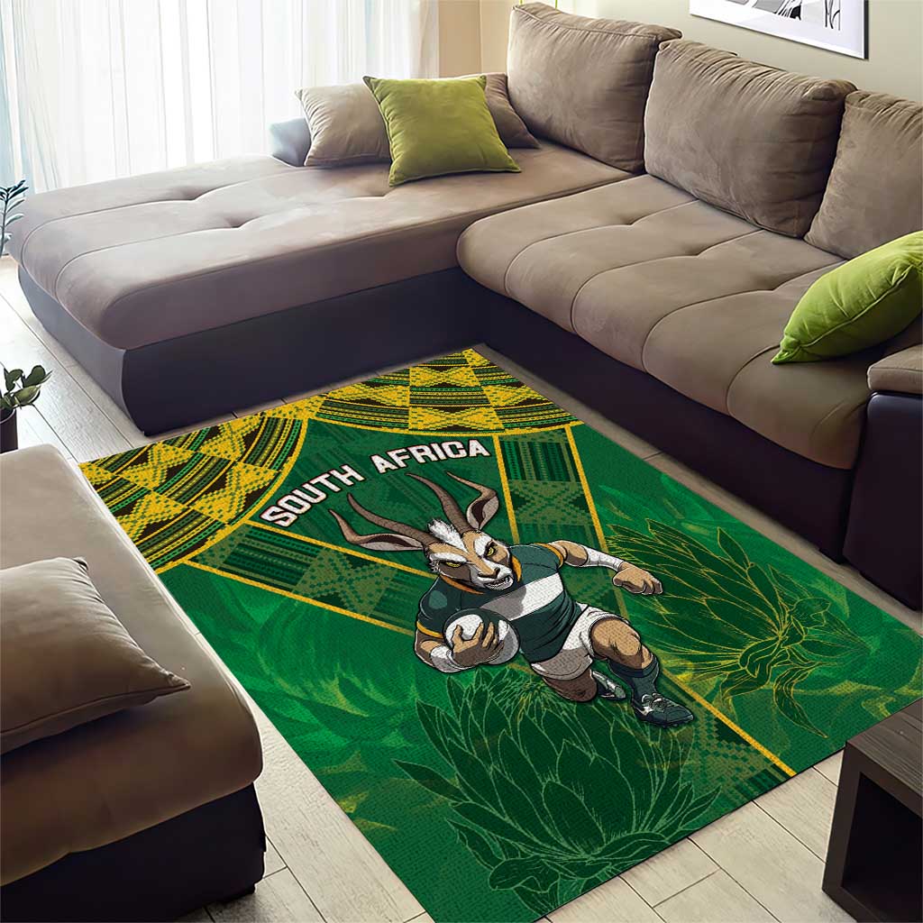 South Africa Rugby 2024 Area Rug Go Bokke African Pattern LT05