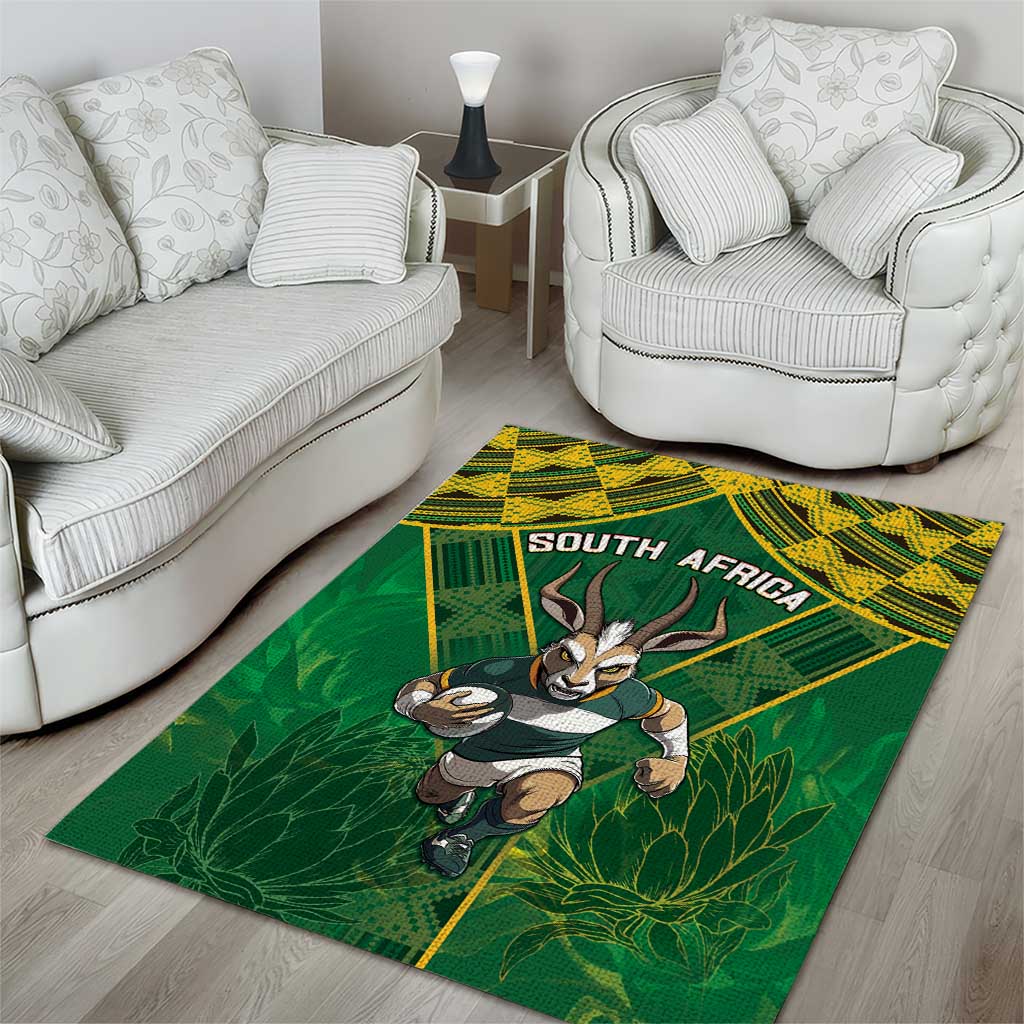 South Africa Rugby 2024 Area Rug Go Bokke African Pattern LT05
