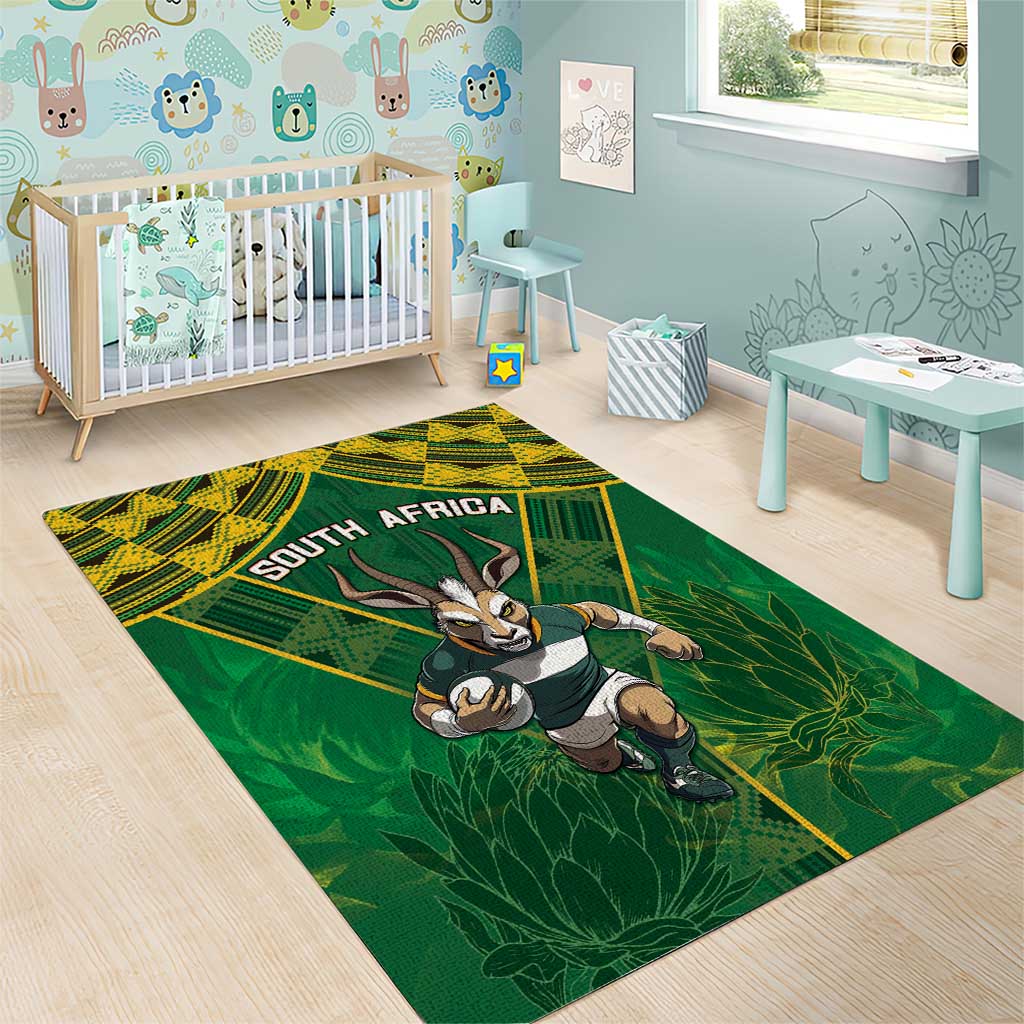 South Africa Rugby 2024 Area Rug Go Bokke African Pattern LT05