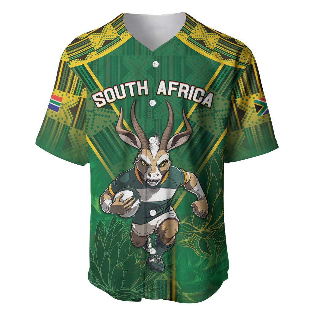 Custom South Africa Rugby 2024 Baseball Jersey Go Bokke African Pattern LT05