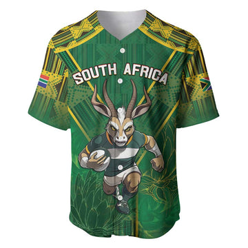 Custom South Africa Rugby 2024 Baseball Jersey Go Bokke African Pattern LT05