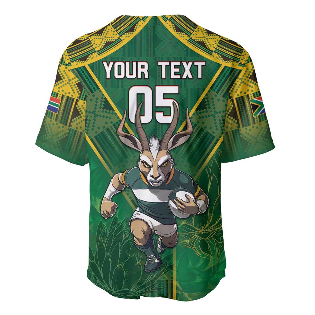 Custom South Africa Rugby 2024 Baseball Jersey Go Bokke African Pattern LT05