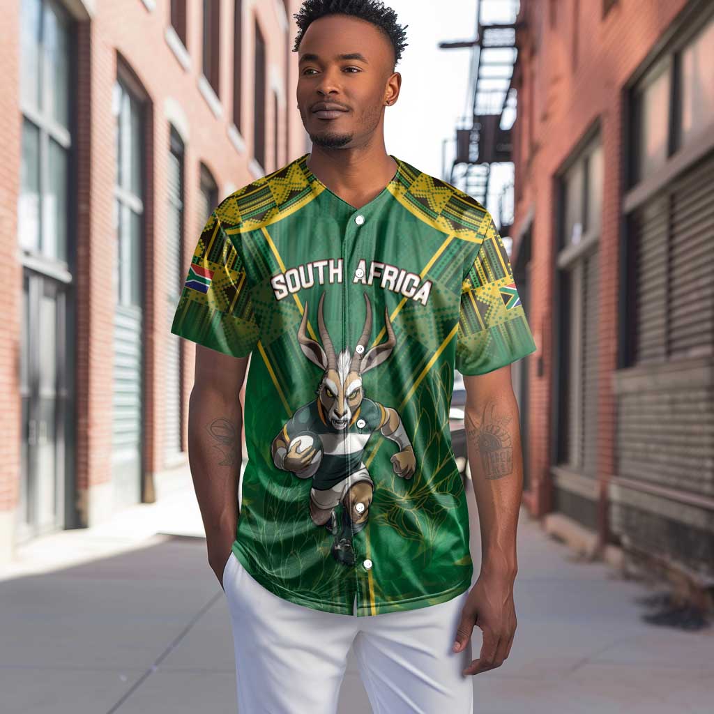 Custom South Africa Rugby 2024 Baseball Jersey Go Bokke African Pattern LT05