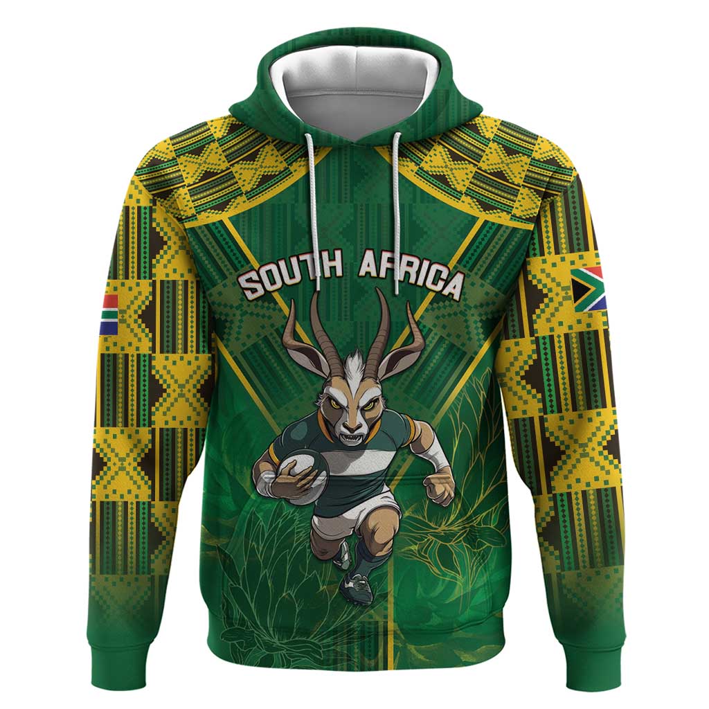 Custom South Africa Rugby 2024 Hoodie Go Bokke African Pattern LT05