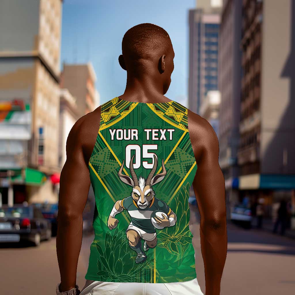 Custom South Africa Rugby 2024 Men Tank Top Go Bokke African Pattern LT05
