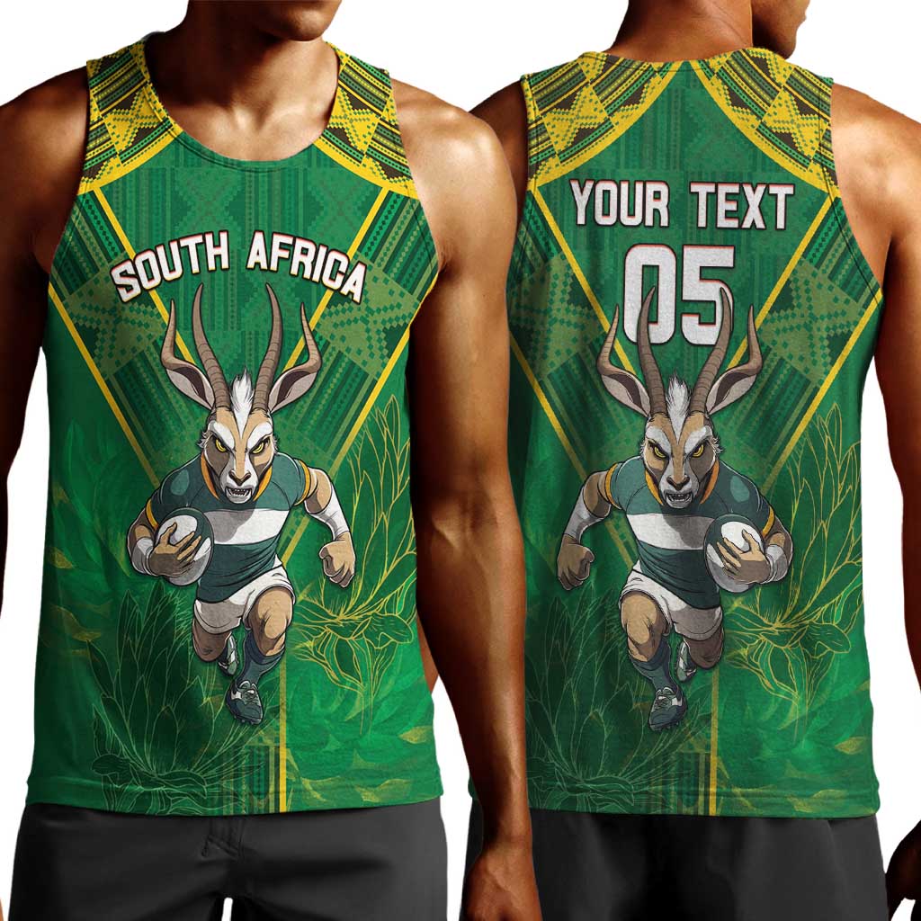 Custom South Africa Rugby 2024 Men Tank Top Go Bokke African Pattern LT05