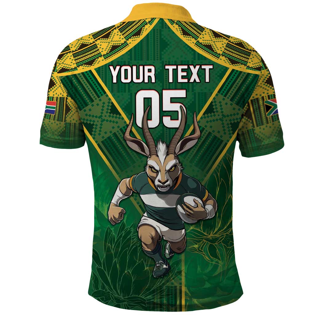 Custom South Africa Rugby 2024 Polo Shirt Go Bokke African Pattern LT05
