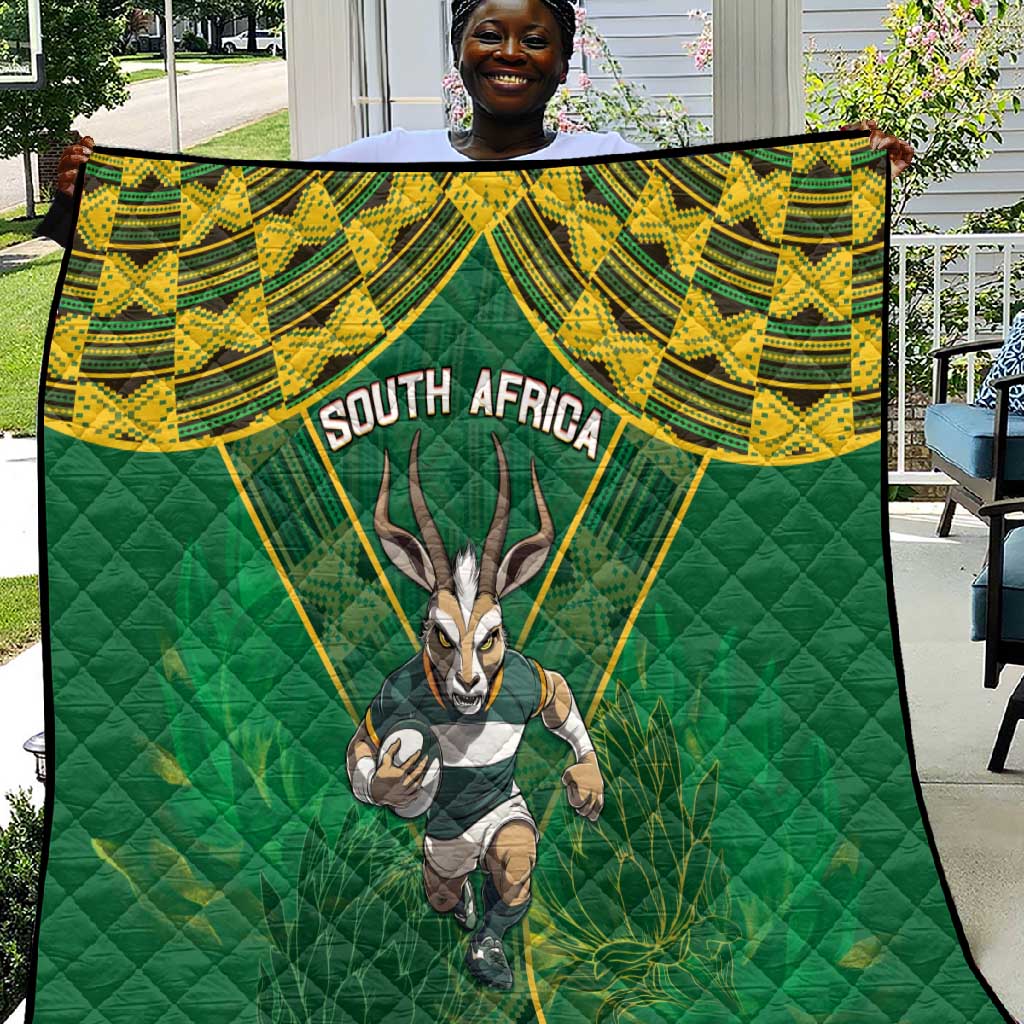 South Africa Rugby 2024 Quilt Go Bokke African Pattern LT05