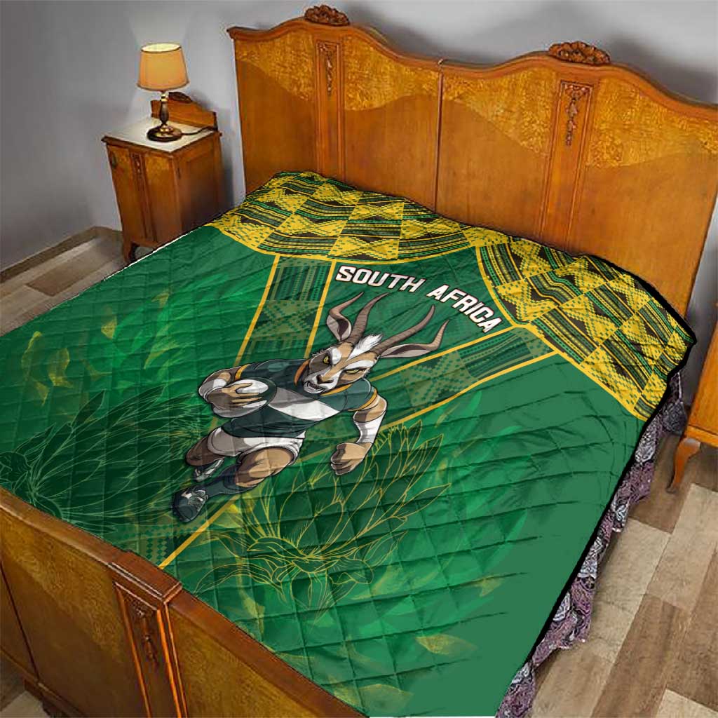 South Africa Rugby 2024 Quilt Go Bokke African Pattern LT05