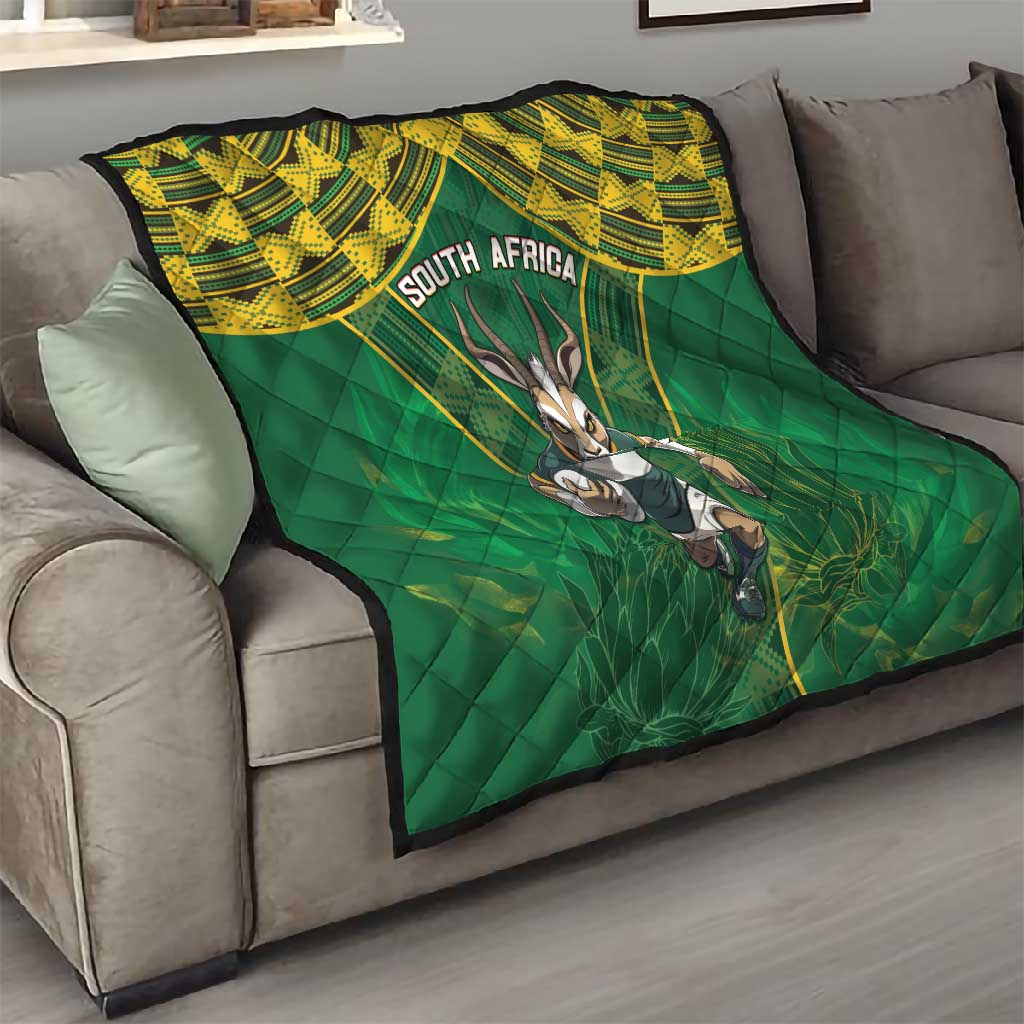 South Africa Rugby 2024 Quilt Go Bokke African Pattern LT05