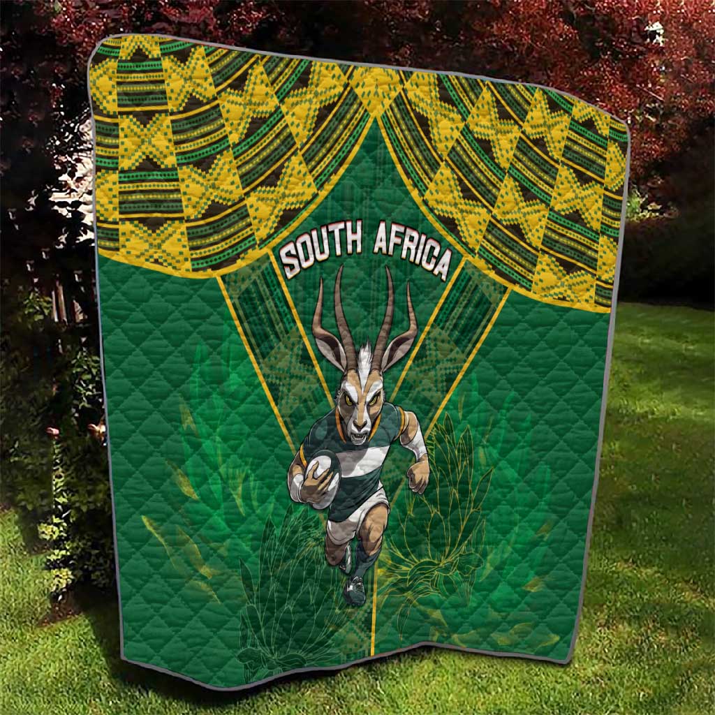 South Africa Rugby 2024 Quilt Go Bokke African Pattern LT05