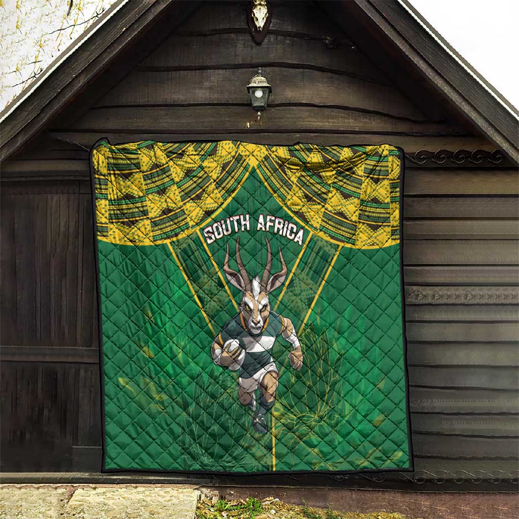 South Africa Rugby 2024 Quilt Go Bokke African Pattern LT05