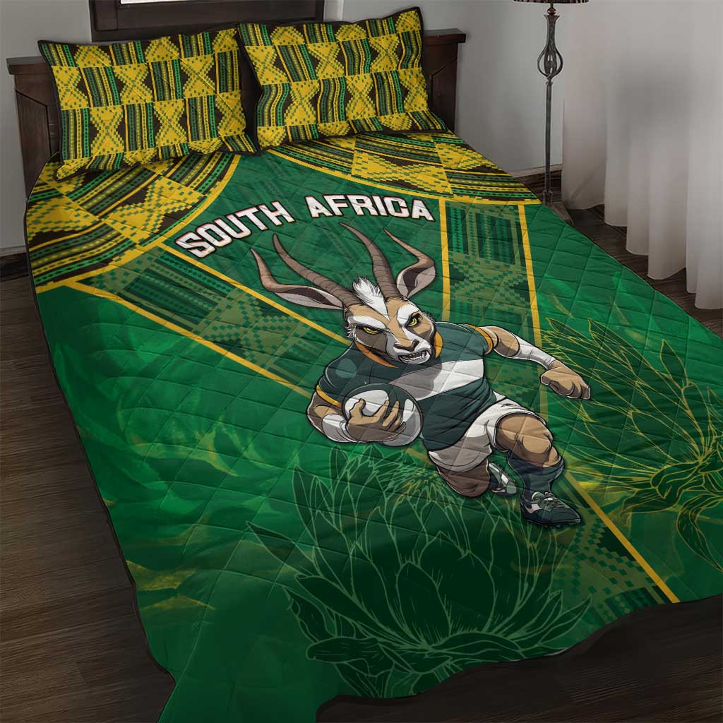 South Africa Rugby 2024 Quilt Bed Set Go Bokke African Pattern LT05