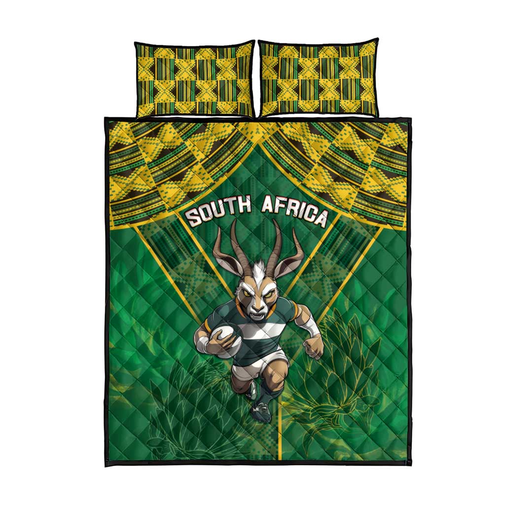 South Africa Rugby 2024 Quilt Bed Set Go Bokke African Pattern LT05