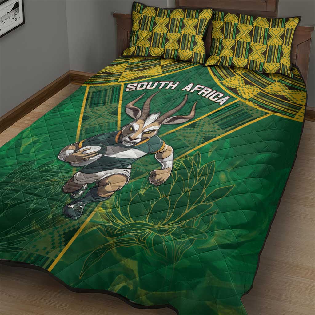 South Africa Rugby 2024 Quilt Bed Set Go Bokke African Pattern LT05