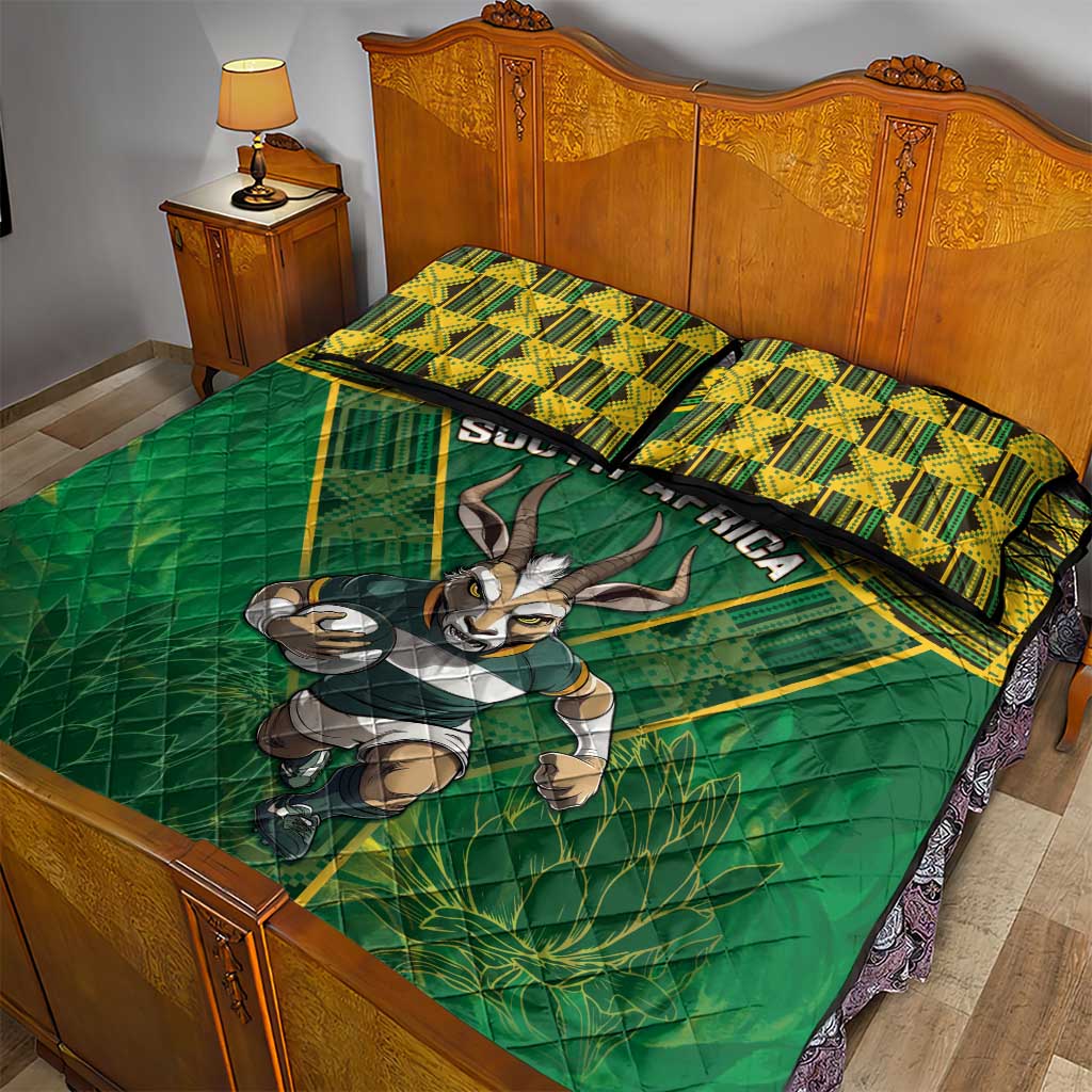 South Africa Rugby 2024 Quilt Bed Set Go Bokke African Pattern LT05