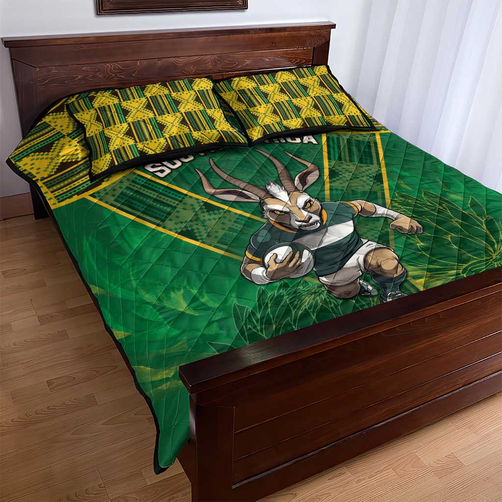 South Africa Rugby 2024 Quilt Bed Set Go Bokke African Pattern LT05