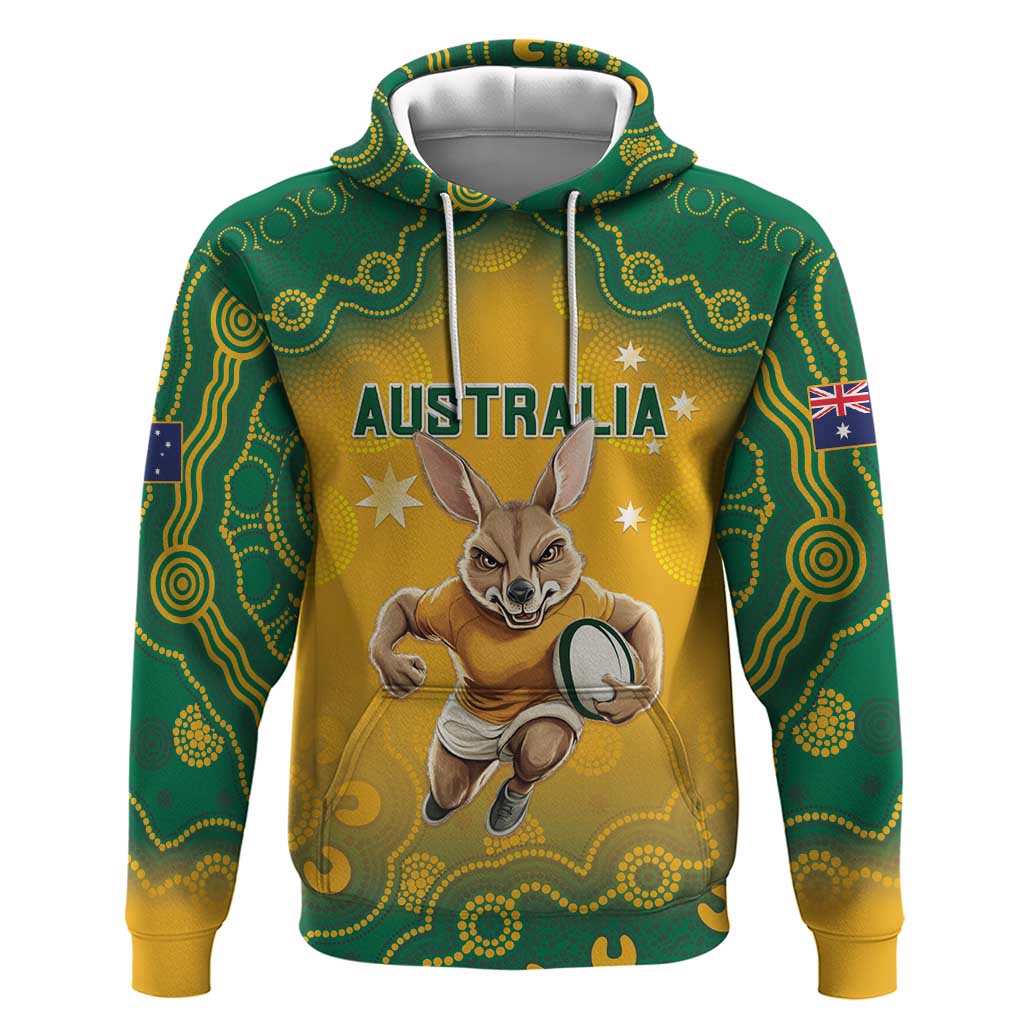 Custom Australia Rugby 2024 Hoodie Go Wallabies Aboriginal Pattern LT05