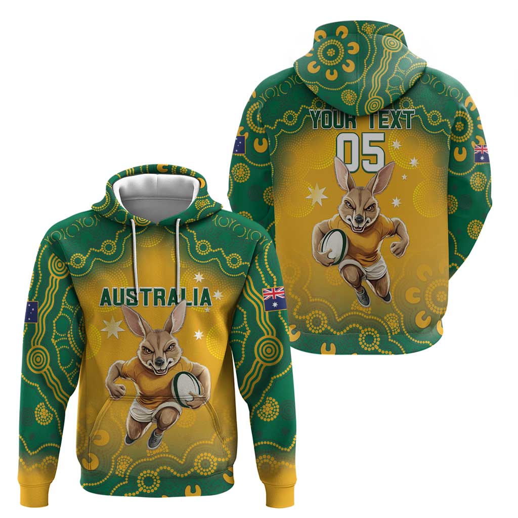 Custom Australia Rugby 2024 Hoodie Go Wallabies Aboriginal Pattern LT05
