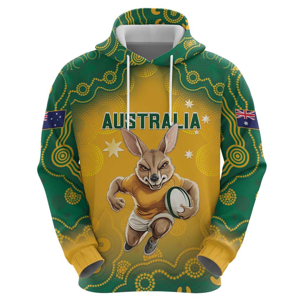 Custom Australia Rugby 2024 Hoodie Go Wallabies Aboriginal Pattern LT05