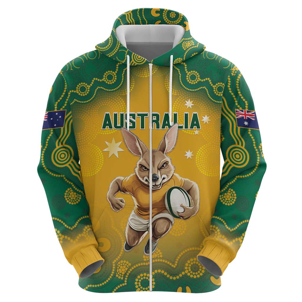 Custom Australia Rugby 2024 Hoodie Go Wallabies Aboriginal Pattern LT05