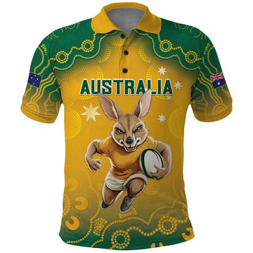 Custom Australia Rugby 2024 Polo Shirt Go Wallabies Aboriginal Pattern LT05