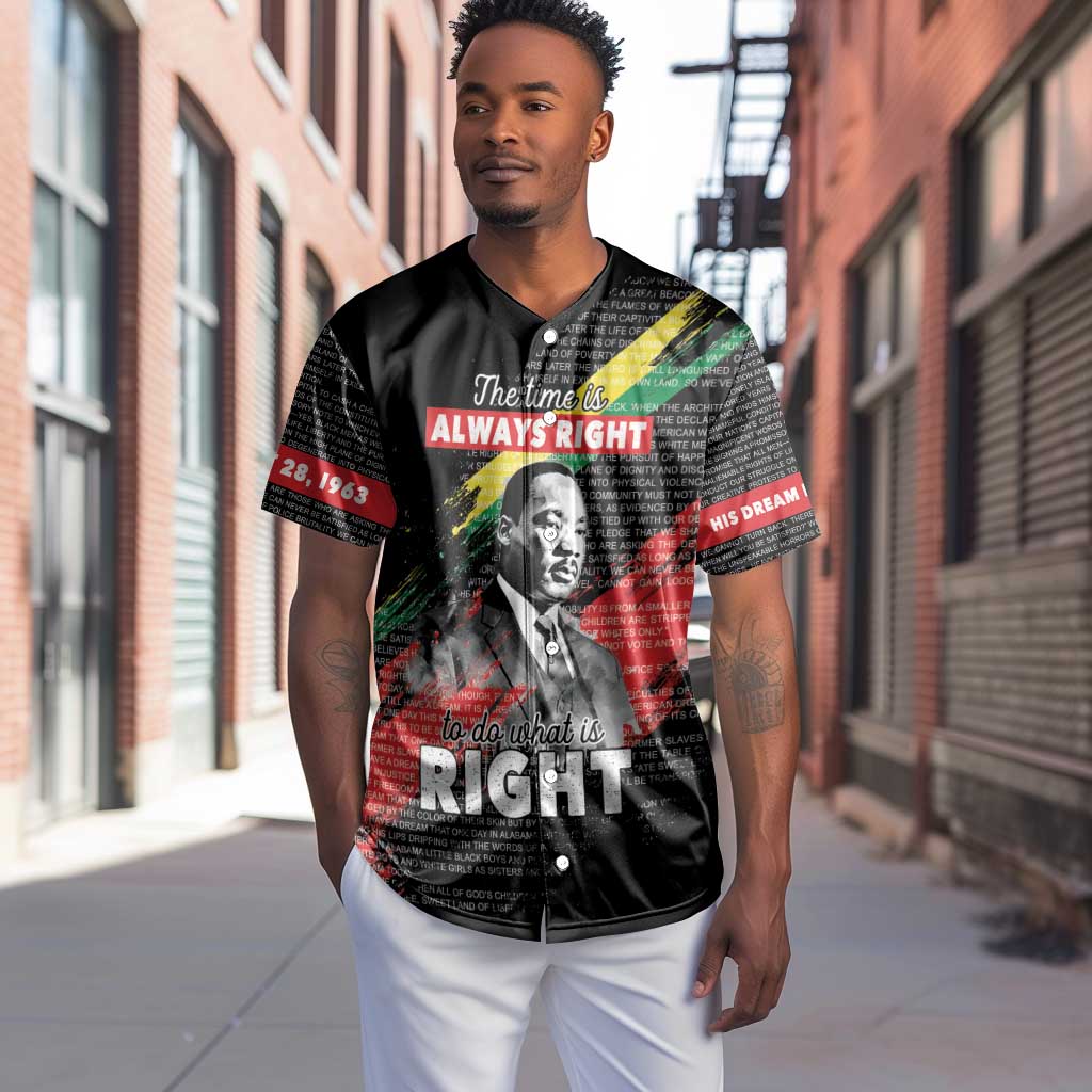 MLK Honoring The Legacy Baseball Jersey Black Version LT05