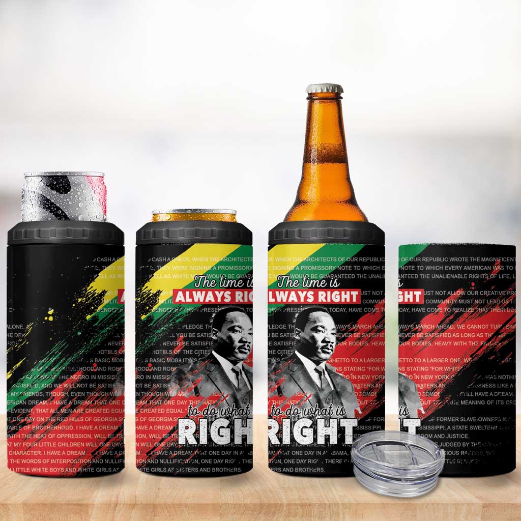 MLK Honoring The Legacy 4 in 1 Can Cooler Tumbler Black Version LT05