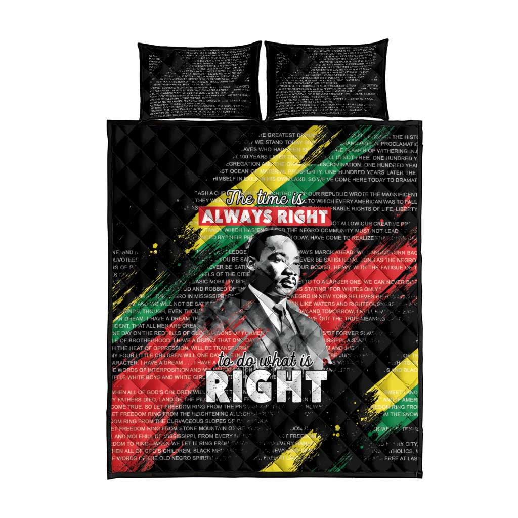 MLK Honoring The Legacy Quilt Bed Set Black Version LT05