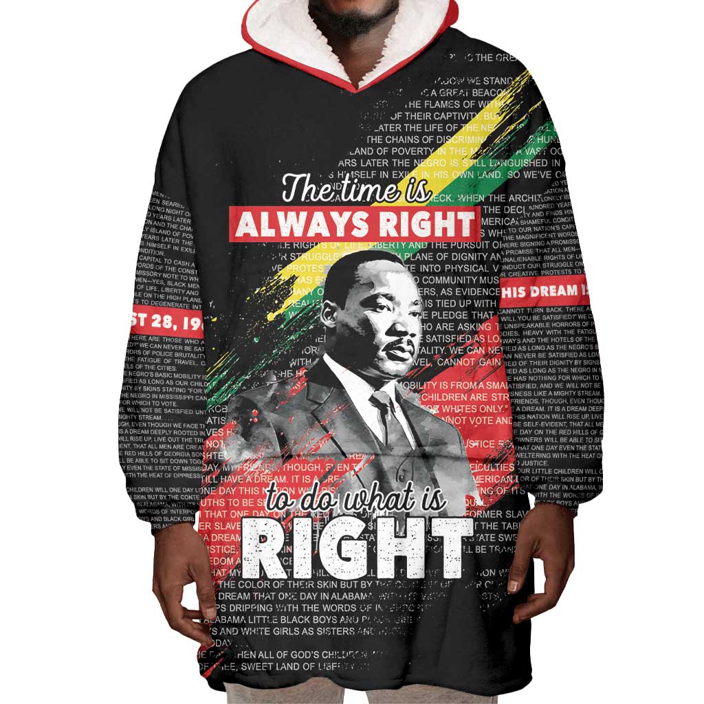 MLK Honoring The Legacy Wearable Blanket Hoodie Black Version LT05