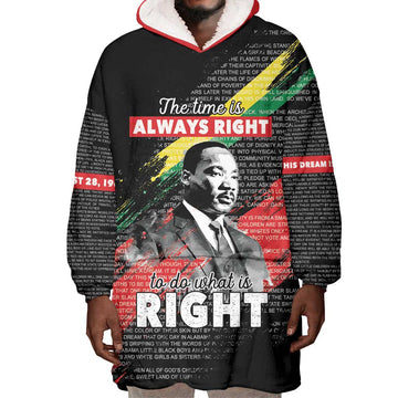 MLK Honoring The Legacy Wearable Blanket Hoodie Black Version LT05