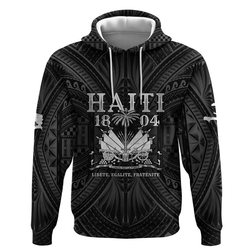 Haiti 1804 Hoodie Polynesian Silver Neg Maron LT05