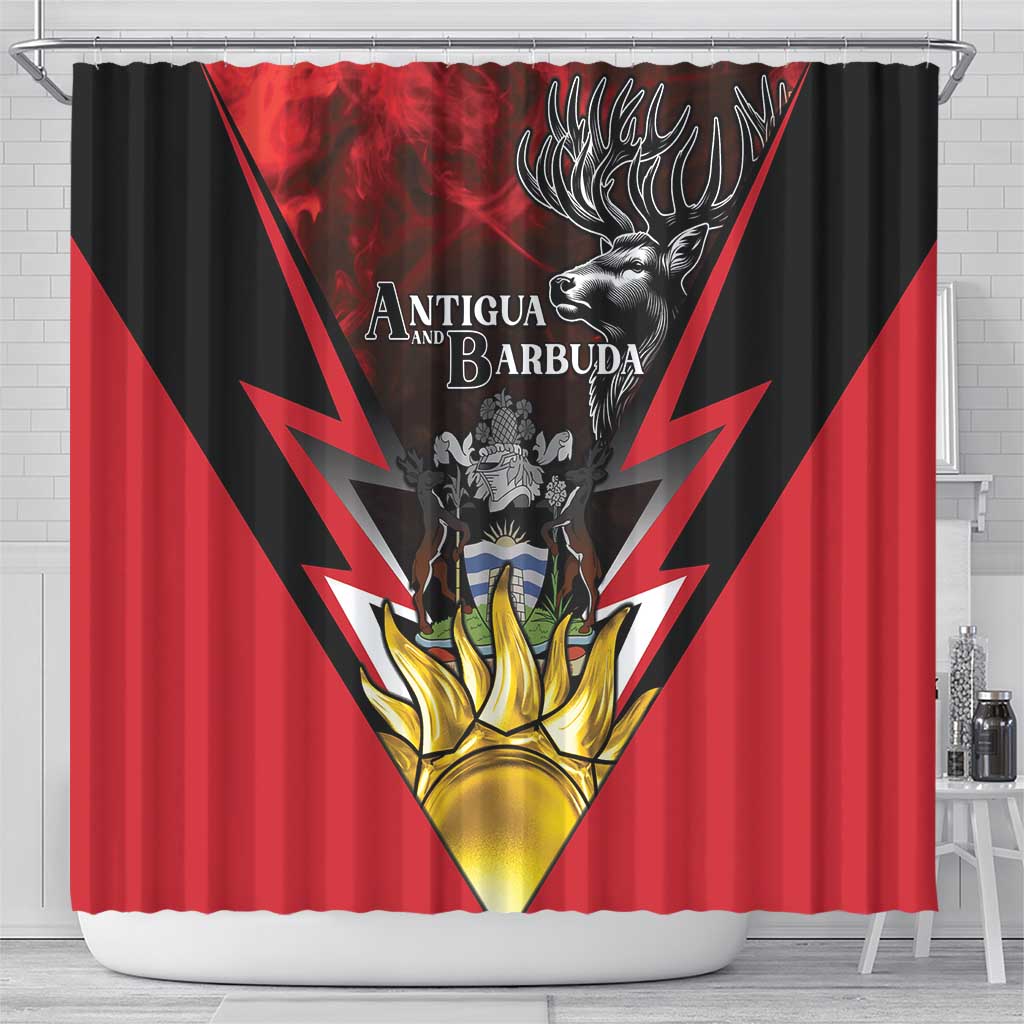 Antigua and Barbuda Shower Curtain Coat Of Arms With Fallow Deer LT05