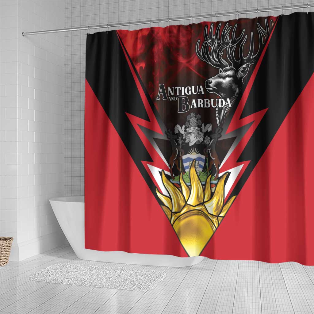 Antigua and Barbuda Shower Curtain Coat Of Arms With Fallow Deer LT05