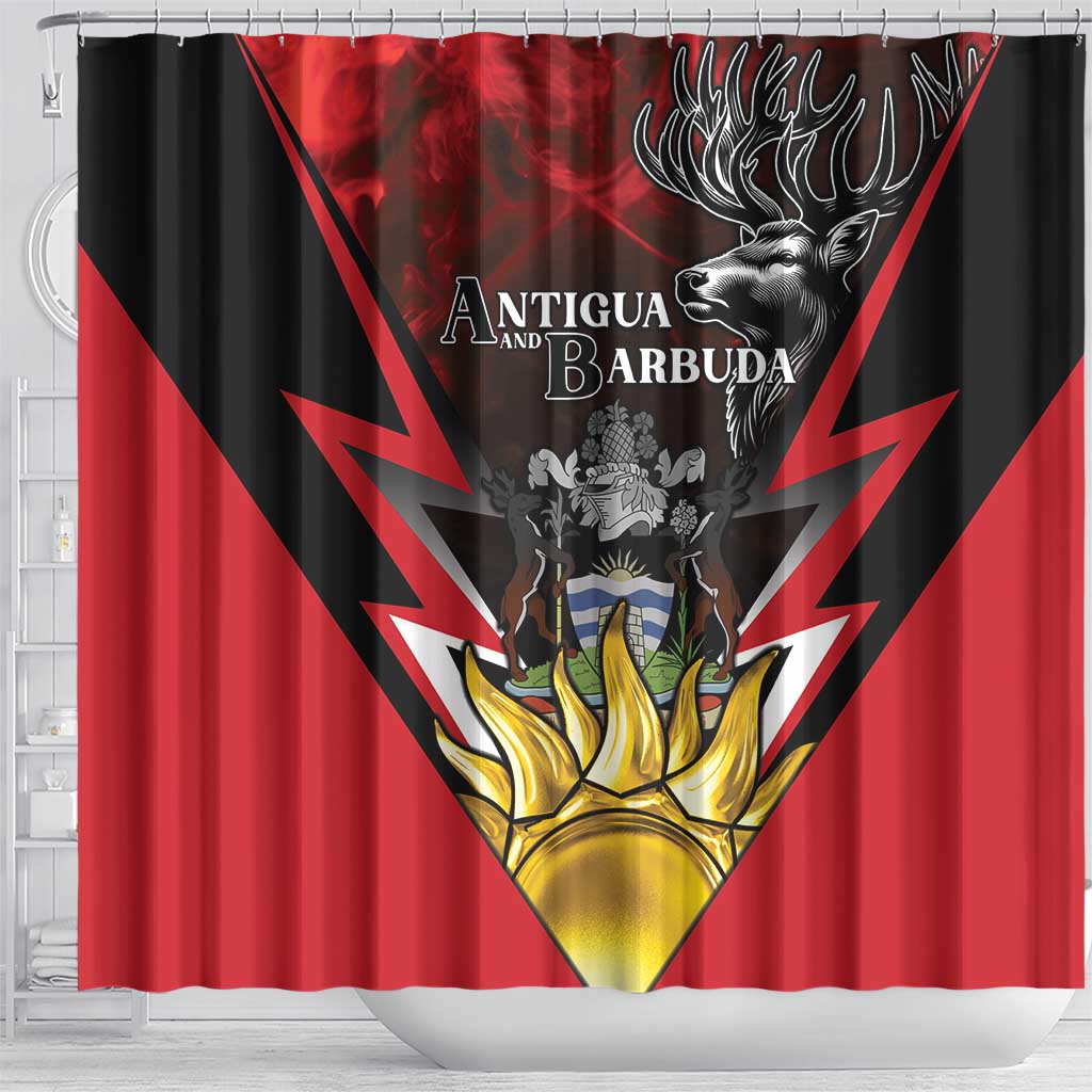 Antigua and Barbuda Shower Curtain Coat Of Arms With Fallow Deer LT05