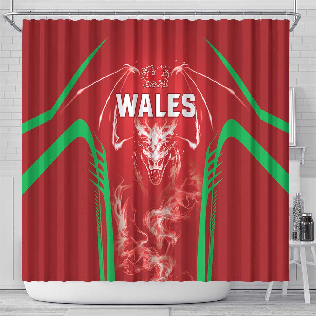 Wales Rugby Shower Curtain Go Welsh Dragon Unique Style LT05