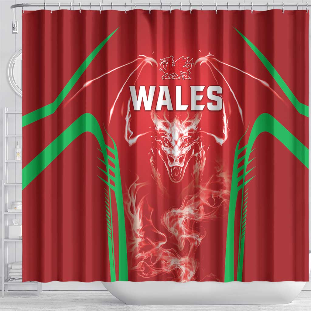 Wales Rugby Shower Curtain Go Welsh Dragon Unique Style LT05