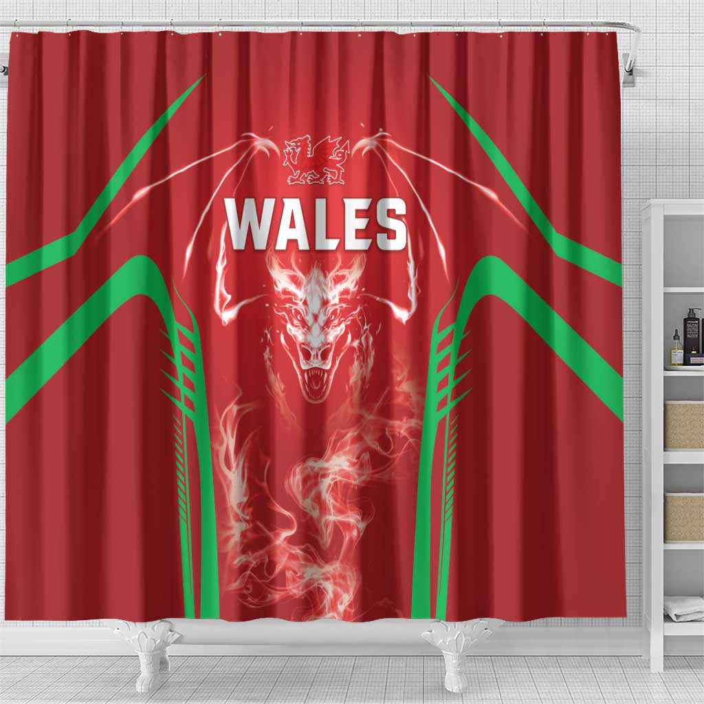 Wales Rugby Shower Curtain Go Welsh Dragon Unique Style LT05